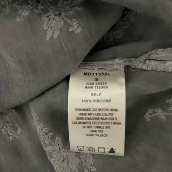 MISS ME Bluish Gray Button Down Shirt. - Picture 6 of 6